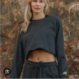 Daily Drills Charcoal Gray Cropped Top